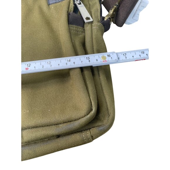 Jack Spade Green Canvas Messenger Laptop Bag With Multiple Compartments SKU 8995 - Picture 9 of 16